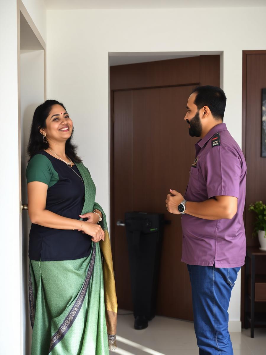Customer welcoming a home service professional
